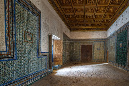 Photo for Seville, Spain - Apr 7, 2019: Praetors Room (Salon del Pretorio) at Casa de Pilatos (Pilates House) Palace Interior - Seville, Andalusia, Spain - Royalty Free Image