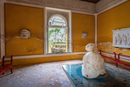 Photo for Seville, Spain - Apr 7, 2019: Golden Room (Salon Dorado) at Casa de Pilatos (Pilates House) Palace Interior - Seville, Andalusia, Spain - Royalty Free Image