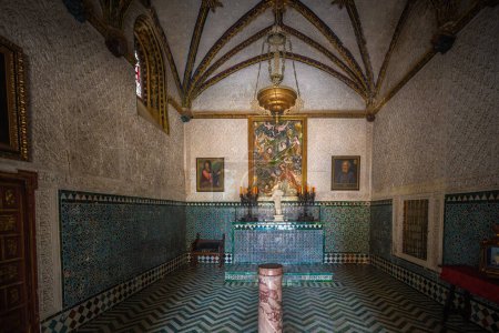 Photo for Seville, Spain - Apr 7, 2019: Chapel of Flagellation (Capilla de la Flagelacion) at Casa de Pilatos (Pilates House) Palace Interior - Seville, Andalusia, Spain - Royalty Free Image