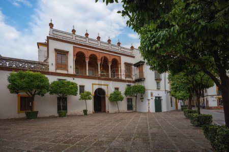 Photo for Seville, Spain - Apr 7, 2019: Casa de Pilatos (Pilates House) Palace Facade - Seville, Andalusia, Spain - Royalty Free Image