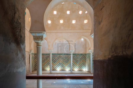 Photo for Granada, Spain - Jun 5,  2019: Comares Baths at Nasrid Palaces of Alhambra - Granada, Andalusia, Spain - Royalty Free Image