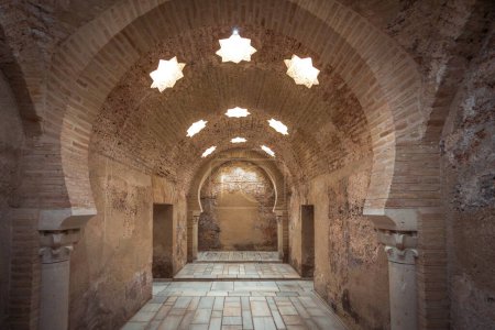 Photo for Jaen, Spain - Jun 1,  2019: Cold Room of Arab Baths of Jaen - Jaen, Spain - Royalty Free Image