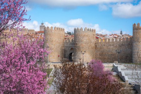 Téléchargez les photos : Porte de Puerta del Puente aux murs médiévaux d'Avila - Avila, Espagne - en image libre de droit