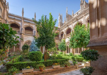 Photo for Toledo, Spain - Mar 27, 2019: Cloister Garden at Monastery of San Juan de los Reyes - Toledo, Spain - Royalty Free Image