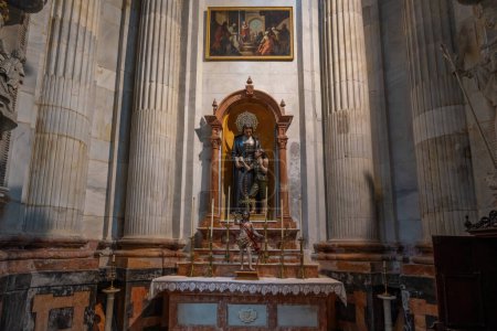 Téléchargez les photos : Cadix, Espagne - 9 avril 2019 : Chapelle Saint Jean-Baptiste de la Salle (San Juan Batista de la Salle) à la cathédrale de Cadix - Cadix, Andalousie, Espagne - en image libre de droit