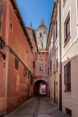 Photo for Arch at Jewish Quarter with Segovia Cathedral Tower - Segovia, Spain - Royalty Free Image