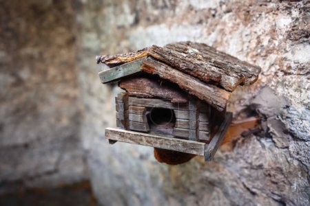Photo for Beautiful Rustic Wooden Bird House - Royalty Free Image