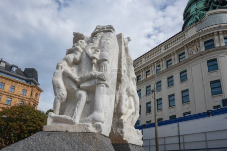 Photo for Vienna, Austria - Oct 10, 2019: Gate of Violence Sculpture part of the Memorial against war and fascism by Alfred Hrdlicka at Albertinaplatz - Vienna, Austria - Royalty Free Image
