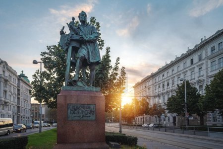 Photo for Vienna, Austria - Oct 12, 2019: Georg Raphael Donner Statue by Richard Kauffungen at Schwarzenbergplatz - Vienna, Austria - Royalty Free Image