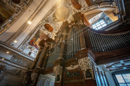 Photo for Salzburg, Austria - Nov 09, 2019: Salzburg Cathedral Pipe Organ - Salzburg, Austria - Royalty Free Image