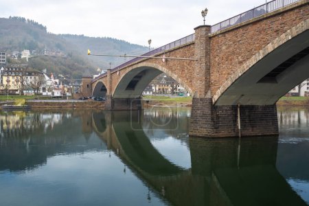 Photo for Skagerrak Bridge and Moselle River - Cochem, Germany - Royalty Free Image