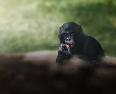 Foto de Bonobo Ape reflexivo (pan paniscus) - Imagen libre de derechos