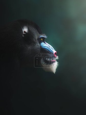 Photo for Mandrill Monkey Head (mandrillus sphinx) - Royalty Free Image