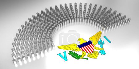 Foto de Bandera de las Islas Vírgenes Americanas - votación, concepto electoral parlamentario - Ilustración 3D - Imagen libre de derechos