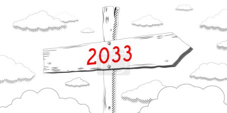 Photo for 2033 - outline signpost with one arrow - Royalty Free Image