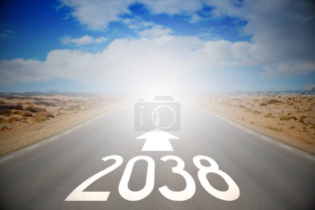 Téléchargez les photos : 2038 - empty road on a desert and clouds on a sky - en image libre de droit