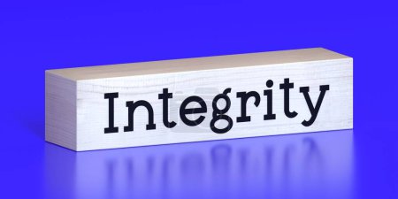 Photo for Integrity - word on wooden block - 3D illustration - Royalty Free Image