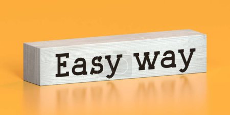 Photo for Easy way - word on wooden block - 3D illustration - Royalty Free Image