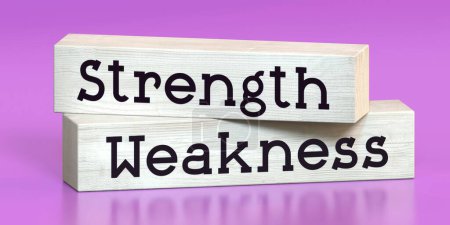 Photo for Weakness, strength - words on wooden blocks - 3D illustration - Royalty Free Image