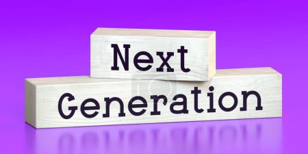 Photo for Next, generation - words on wooden blocks - 3D illustration - Royalty Free Image