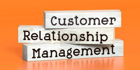 Customer, relationship, management  - words on wooden blocks - 3D illustration