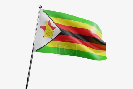 Photo for Zimbabwe - waving fabric flag isolated on white background - 3D illustration - Royalty Free Image