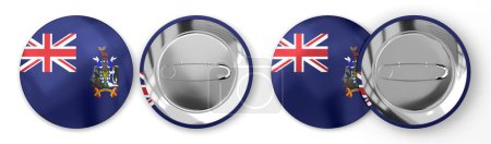 Photo for South Georgia and South Sandwich Islands - round badges with country flag - 3D illustration - Royalty Free Image