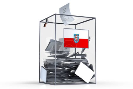 Foto de Turingia - bandera en las urnas y voces - concepto electoral - Imagen libre de derechos