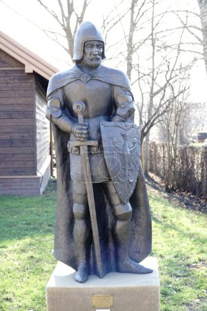 Photo for Liw, Poland - March 10th, 2024 - Janusz I Stary statue at medieval castle - Royalty Free Image