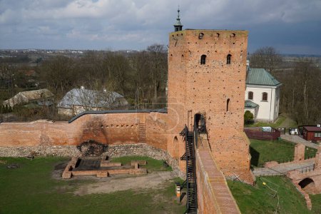Photo for Czersk, Poland - March 24th, 2024 - Entrance tower and defensive wall Masovian Dukes Castle - Royalty Free Image