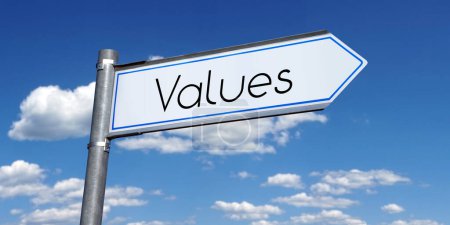 Photo for Values - metal signpost with one arrow - Royalty Free Image