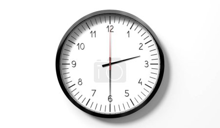 Photo for Time at half past 2 o clock - classic analog clock on white background - 3D illustration - Royalty Free Image