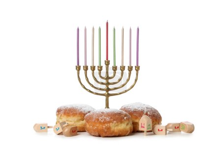 Concept of Jewish holiday, Hanukkah, space for text