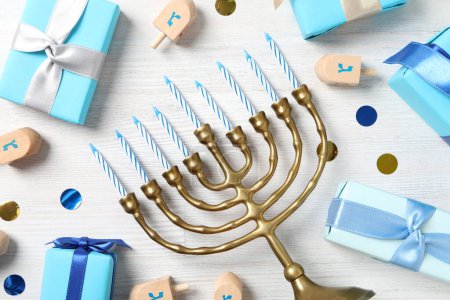 Foto de Concepto de fiesta judía, Hanukkah, espacio para el texto - Imagen libre de derechos
