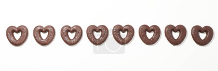 Photo for Concept of tasty bakery, gingerbread cookies in chocolate, top view - Royalty Free Image