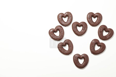 Photo for Concept of tasty bakery, gingerbread cookies in chocolate, space for text - Royalty Free Image