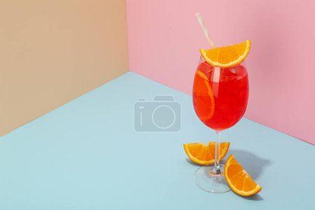 Aperol Spritz, delicious summer cocktail, space for text