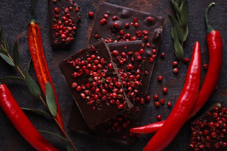 Leckeres Gourmet-Essen - leckere Schokolade mit Pfeffer
