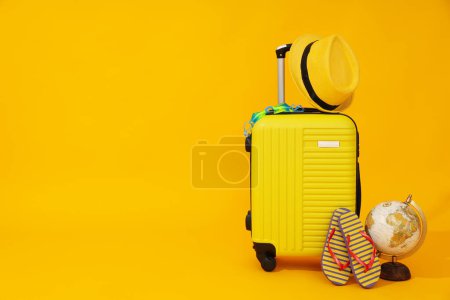 Photo for Suitcase, luggage, baggage for summer travel and vacation - Royalty Free Image