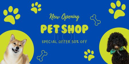 Image for advertising of Pet shop with cute dogs