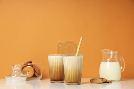 Photo for Cold drink for refreshing - ice coffee, space for text - Royalty Free Image