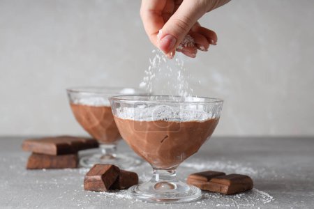 Photo for Concept of delicious and sweet food - chocolate mousse - Royalty Free Image