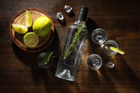 Photo for Concept of strong alcoholic drink - vodka drink - Royalty Free Image