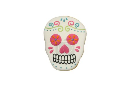 Photo for PNG, skull painted in mexican style, isolated on white background. - Royalty Free Image