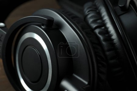 Photo for On-ear, black headphones close-up, details. - Royalty Free Image