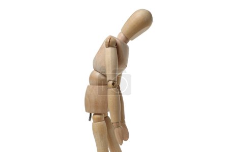 PNG, hunched figure of a stressed man isolated on white background.