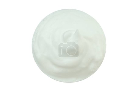 PNG, Glass with cream, isolated on white background, top view