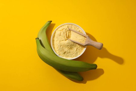 Banana flour, concept of cooking food, tasty banana flour