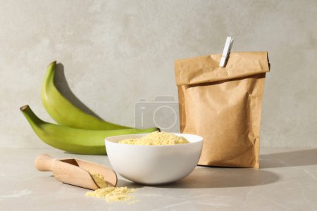 Bananenmehl, Konzept des Kochens von Lebensmitteln, leckeres Bananenmehl