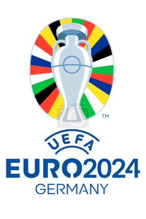 Téléchargez les photos : KYIV, UKRAINE - 16 MAI 2024 : Logo Euro 2024, compétition de football en Allemagne, PNG - en image libre de droit